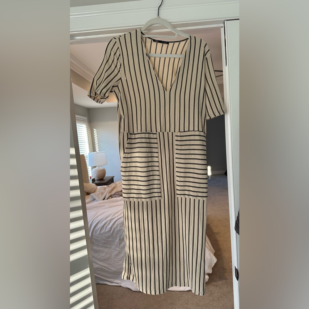 Zara striped midi dress